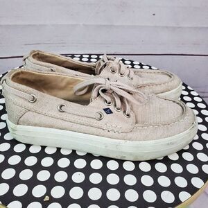 Sperry Crest Resort Canvas Boat Shoes Size 13 Glitter Shimmer
